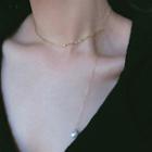 Faux Pearl Pendant 925 Sterling Silver Choker