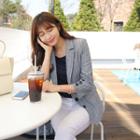 Linen Blend Stripe Blazer