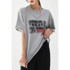 Letter Blurry-printed T-shirt