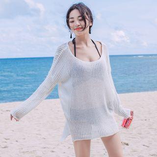 Open Knit Cover-up Top