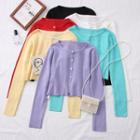 Cropped Light Knit Cardigan In 6 Colors