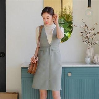 Deep V-neck Sleeveless Mini Dress