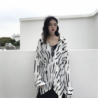 Printed Dip-back Long Shirt