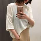 Elbow Sleeve Plain Sweater