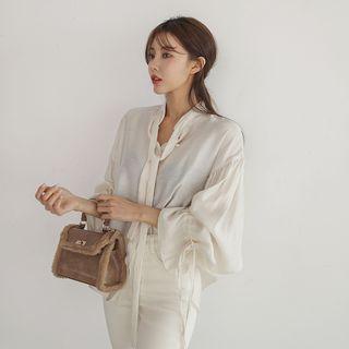 Tie-detail Sheer Blouse