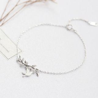 Bird And Leaves Sterling Silver Bracelet