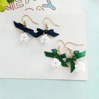Faux Pearl Bow Accent Earring / Clip-on Earring