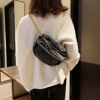 Furry Trim Sling Bag