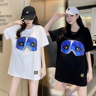 Short-sleeve Eyes Print T-shirt