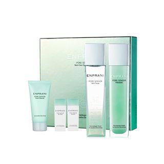 Enprani - Pore Sensor Set: Skin Toner 160ml + 25ml + Emulsion 120ml + 25ml + Purifying Foam Cleanser 50ml 5pcs