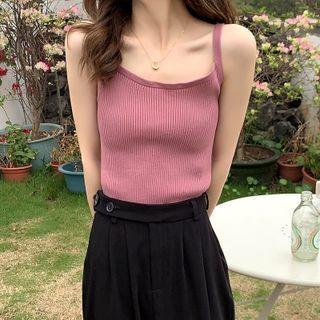Camisole Slim-fit Plain Knit Top
