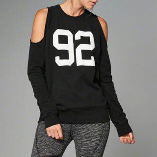 Number Print Cut Out Shoulder Pullover