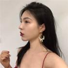 Faux Pearl Hoop Drop Earring 1 Pair - Gold & Off-white - One Size