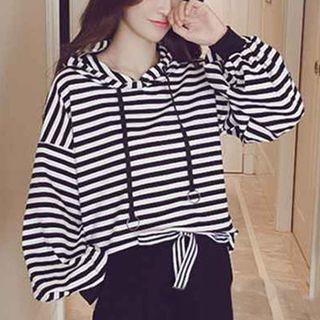 Set: Striped Hoodie + Cropped Sweatpants