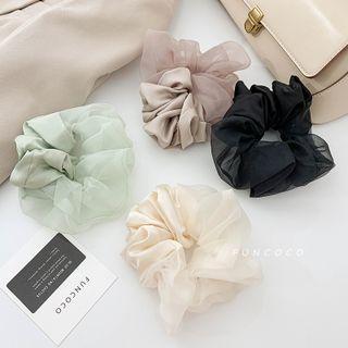 Mesh Panel Fabric Hair Tie