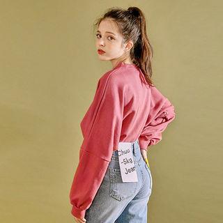 Dolman-sleeve Crop Sweatshirt