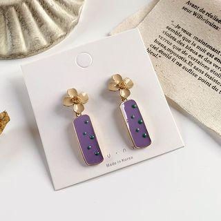 Flower Dangle Earring 1 Pair - Purple - One Size