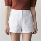 Pocket-detail Linen Shorts
