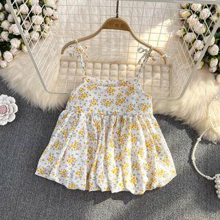 Floral Print Bow Strap Camisole Top