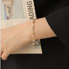 Freshwater Pearl Alloy Bracelet 1 Pc - Gold - One Size