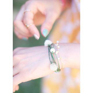 Dandelion Pendant Layered Bracelet