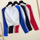 Long-sleeve Knot Front T-shirt