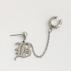 Alloy Letter B Chained Earring 1 Pair - As Shown In Figure - One Size