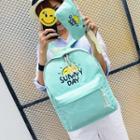 Set: Print Canvas Backpack + Pouch