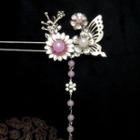 Beaded Butterfly Hair Pin