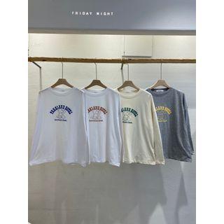 Long-sleeve Bear-illustrated T-shirt