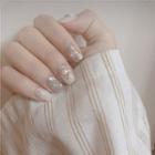 Faux Pearl / Rhinestone / Glitter Faux Nail Tips 383 - Glue - White - One Size