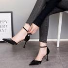 Pointed-toe Ankle Strap High Heel Pumps