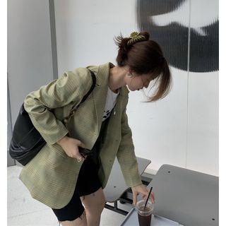 Loose-fit Check Blazer As Shown In Figure - One Size