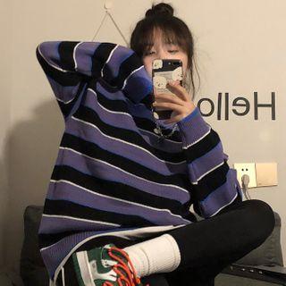 Striped Sweater Stripe - Purple - One Size