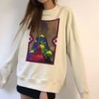 Pattern Print Oversize Sweatshirt