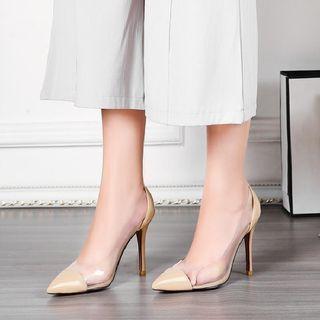 Clear Panel High Heel Pumps