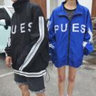 Couple Matching Lettering Stripe-detail Jacket