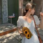 Off Shoulder Lace Short-sleeve Dress