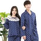 Couple Matching Loungewear Set: Long-sleeve Printed Top + Pants