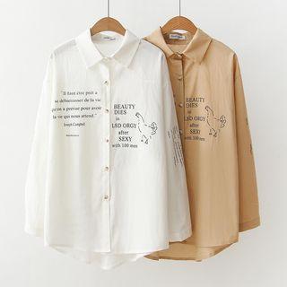 Long-sleeve Letter Printed Shirt