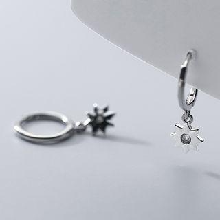 Sun Rhinestone Sterling Silver Dangle Earring