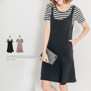 Set : Striped Tee + Slipdress