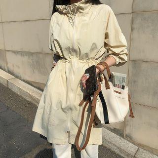 Gathered-waist Hooded Parka