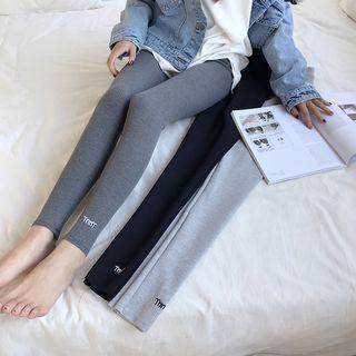 High-waist Lettering Plain Leggings
