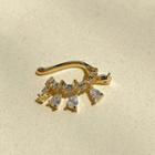 Droplet Rhinestone Alloy Cuff Earring 1 Pair - Cuff Earring - Plating Gold - Rhinestone - Drops - Gold - One Size