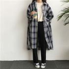 Check Loose-fit Long Shirtjacket