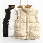 Sleeveless Mock-neck Padded Coat