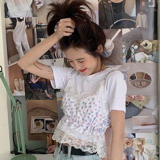 Floral Camisole Top / Short-sleeve T-shirt