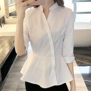 Ruffle Asymmetric Shirt