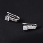 Rhinestone Sterling Silver Cuff Earring 1 Pair - Earrings - Silver - One Size